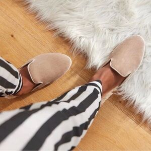 NEW BIRDIES Phoebe Velvet‎ Fur Flat Slip on Mules 7.5 Womens